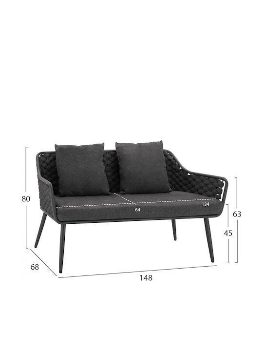 Garten- und Outdoor-Möbelsets Typsatz Wohnzimmer 4 Stück Grau mit Kissen