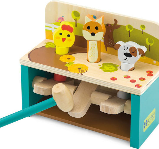 Andreu Toys Animal Hit & Jump Animals made of Wood for 12++ Months