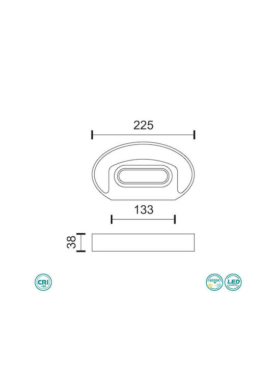 Spot Light Επιτοίχια Εξωτερική Πλαφονιέρα LED IP44 6W με Φυσικό Λευκό Φως