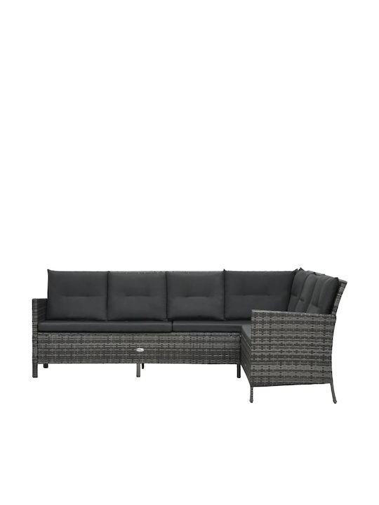 Garden & Outdoor Furniture Sets Living Room Set Pieces Gray with Pillows