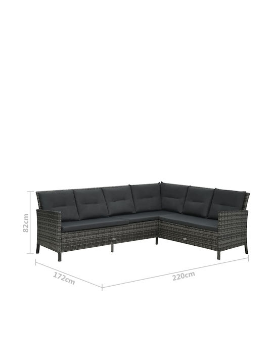 Garden & Outdoor Furniture Sets Living Room Set Pieces Gray with Pillows