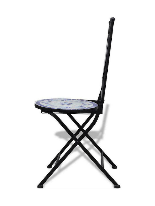 Garten- und Outdoor-Möbelsets für kleinen Raum 3 Stück Blau / Weiß