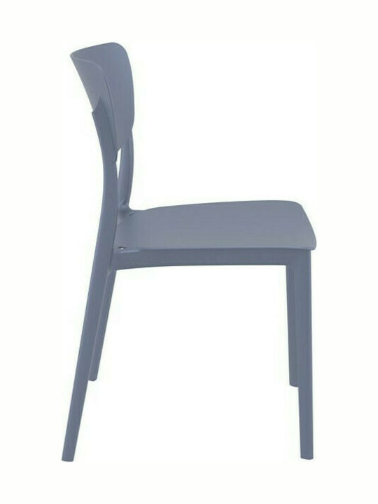 Outdoor Chair Polypropylene Monna 127 Dark Grey 45x53x82cm