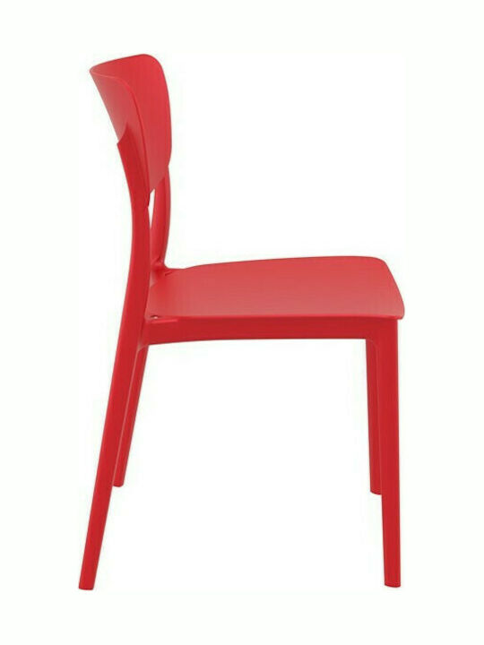 Scaun de exterior Polipropilenă Monna 127 Roșu 45x53x82cm