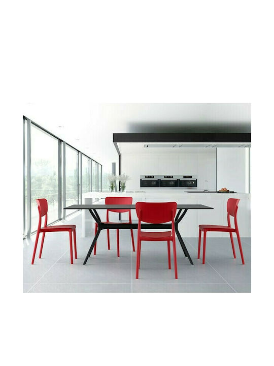 Scaun de exterior Polipropilenă Monna 127 Roșu 45x53x82cm