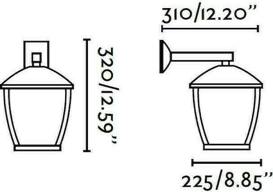Faro Barcelona Wilma Επιτοίχιο Εξωτερικό Φαναράκι E27 31x32εκ.