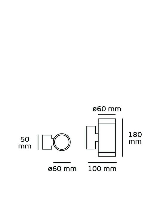 VK Lighting Wandmontiertes Außen-Spotlight GU10 IP65 Doppelstrahl