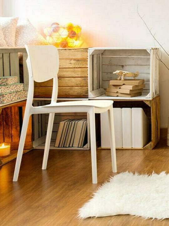 Scaun de exterior Polipropilenă Monna 127 Alb 45x53x82cm