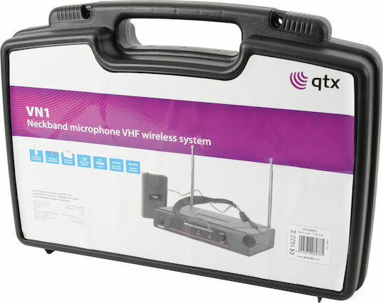 QTX Sound VN1 Set Wireless Δυναμικό Microphone Πέτου, Clip On for Vocals VHF 174.5MHz