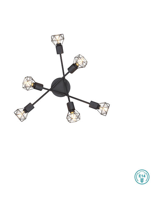 Globo Lighting Xara I Ceiling Mount Light Black with Socket E14