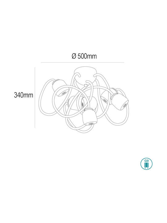 Ideal Lux Octopus Ceiling Light 50cm Ideal Lux Octopus Ceiling Light 50cm