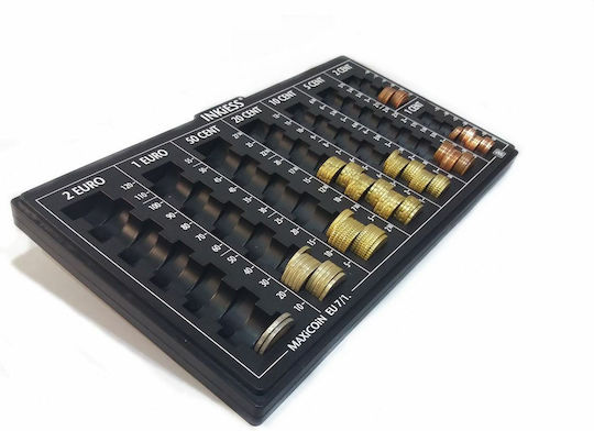 Inkiess Plastic Desk Coin Case with 8 Slots 33x18.5x4cm EU7/SL