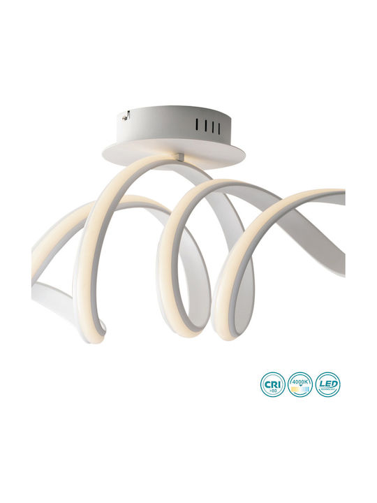 Fan Europe Mystral Μοντέρνα Μεταλλική Πλαφονιέρα Οροφής με Ενσωματωμένο LED σε Λευκό χρώμα 85cm