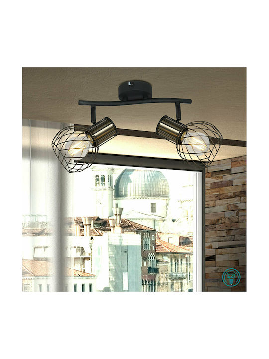 Globo Lighting Argusto Modern Metall Deckenleuchte mit Fassung E27 in Schwarz Farbe