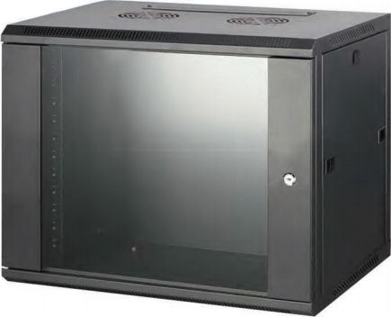Safewell 6U Π60/Β45/Υ34 Wall Mounted Rack Cabinet 6U 60x45x34cm Black SMC6406