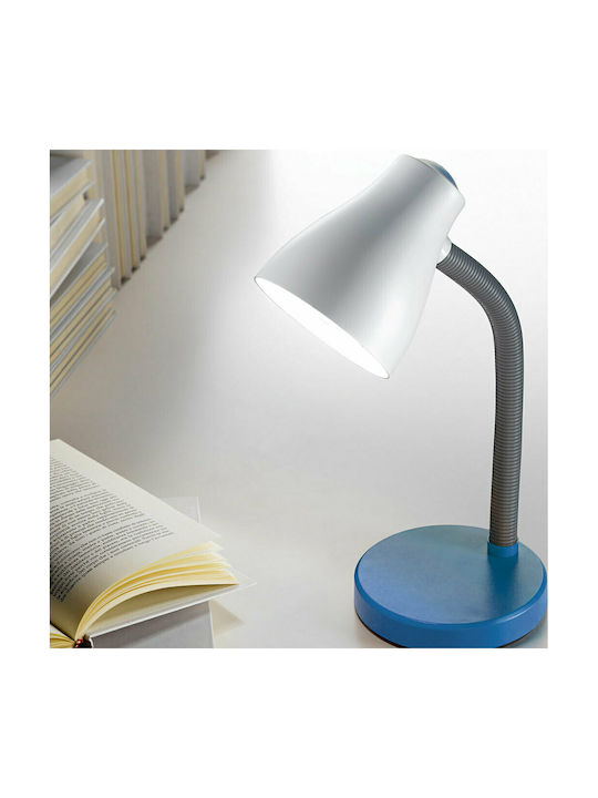 Perenz Schreibtischlampe mit flexiblem Arm für Fassung E27 in Blau Farbe