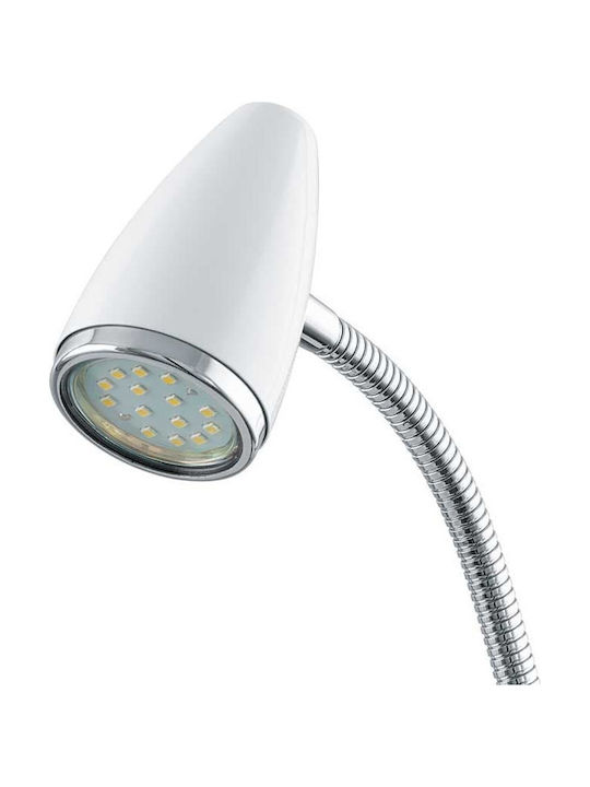 Eglo Riccio Office Lamp with Flexible Arm for Socket GU10 and Clip in White Color