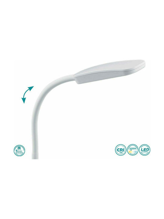 Trio Lighting Boa LED Office Lamp with Flexible Arm in White Color
