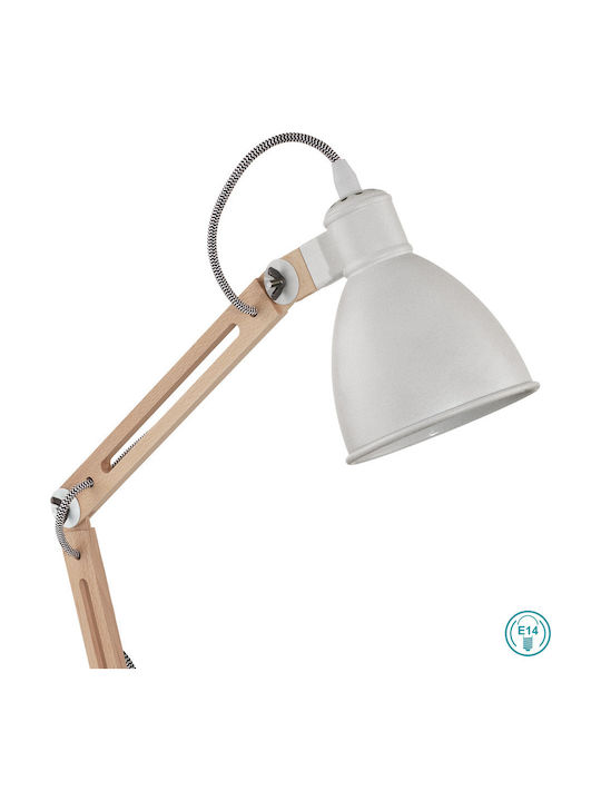 Eglo Torona 1 Office Lamp with Foldable Arm for Socket E14 in White Color