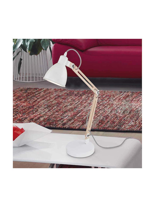 Eglo Torona 1 Office Lamp with Foldable Arm for Socket E14 in White Color