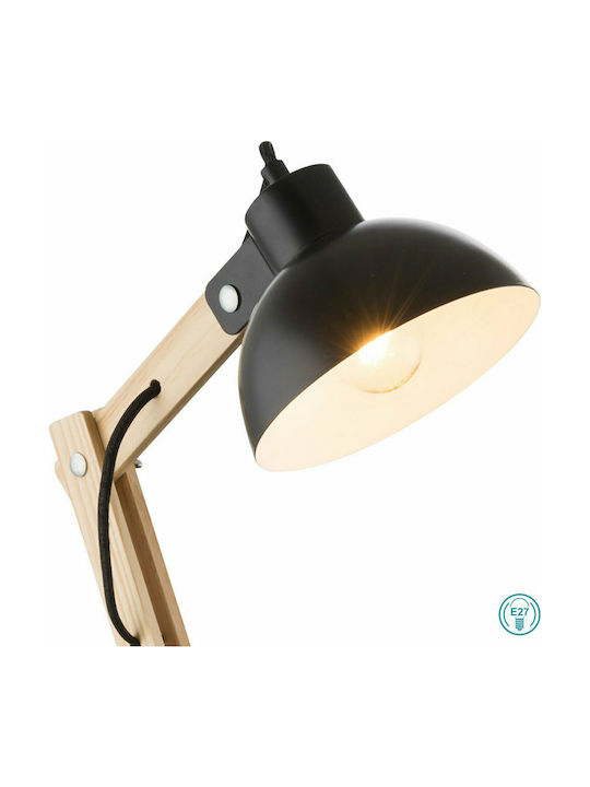 Globo Lighting Tongariro Office Lamp with Foldable Arm for Socket E27 in Black Color