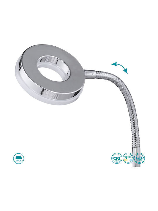 Trio Lighting Rennes LED Schreibtischlampe mit flexiblem Arm in Silber Farbe