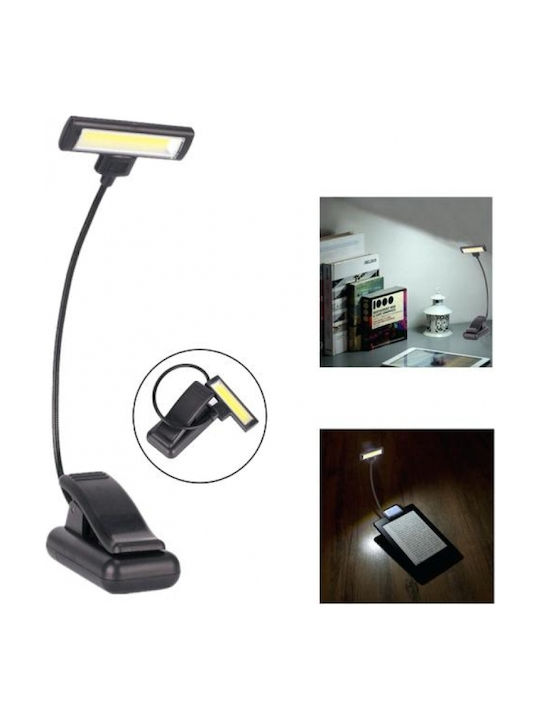 Cob Clip Light LED Office Lamp with Flexible Arm and Clip in Black Color