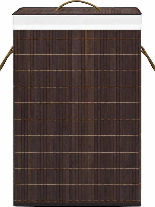 vidaXL Wäschekorb Bamboo Klappbar 72lt mit Deckel 40x30x60cm Braune