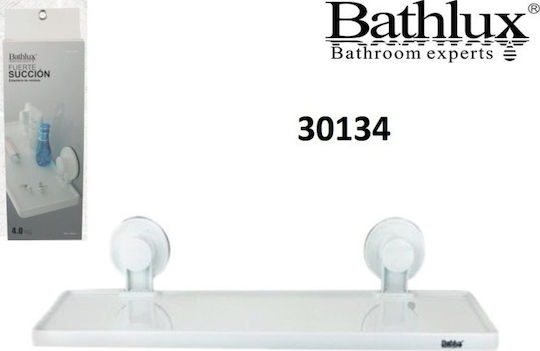 Bathlux Bathlux 30134 Επιτοίχια Ραφιέρα Μπάνιου Πλαστική με 1 Ράφι και Βεντούζες 32x11.7x9.5cm