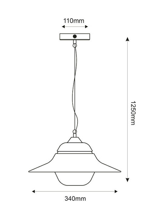 Aca Julie Outdoor Hanging Ceiling Light E27 in White Color JULIE1PWH