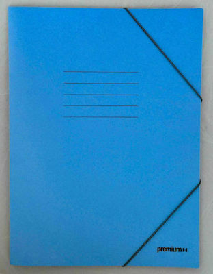 A&G Paper Folder Prespan with Rubber Band and Ears for Paper A4 Blue