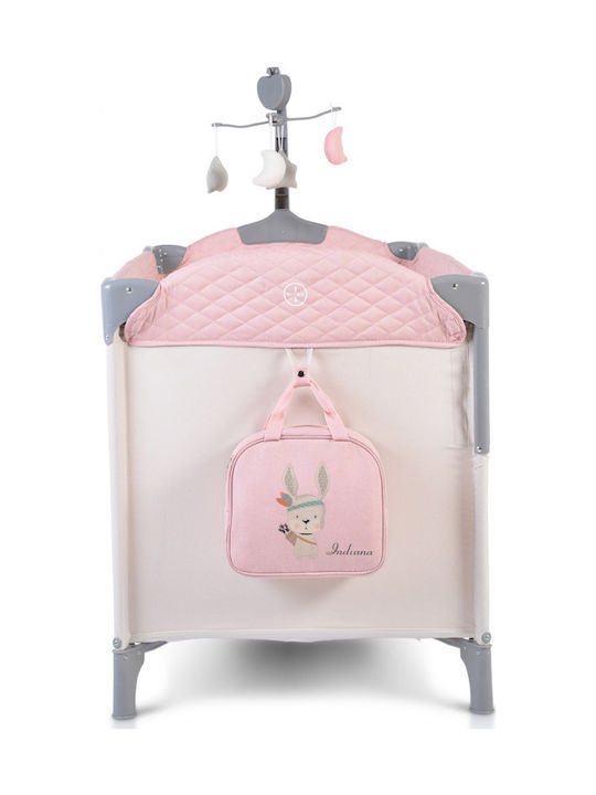 Cangaroo Indiana Laufstall 2 Ebenen mit Matratze Rosa 125x65cm