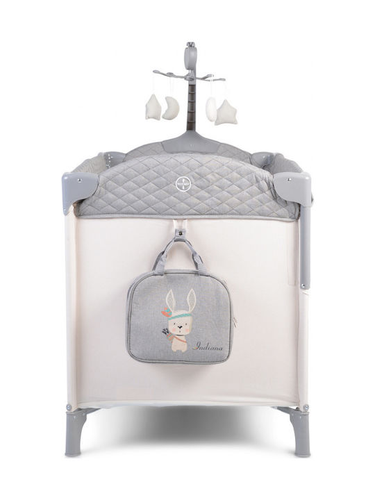 Cangaroo Indiana Playpen 2 Levels with Mattress Gray 125x65cm
