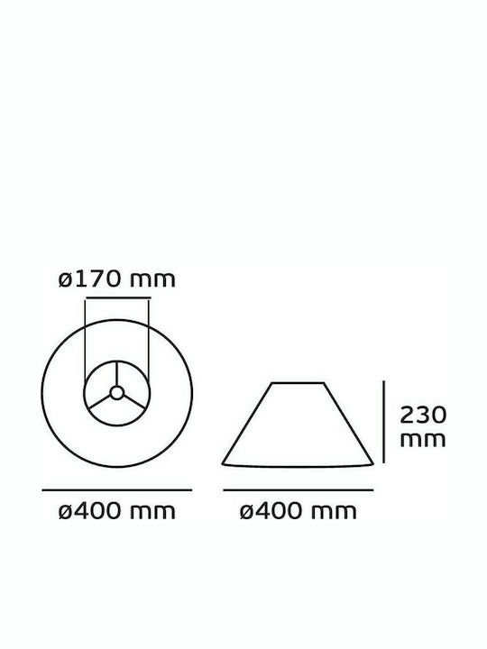 VK Lighting Καπέλο Φωτιστικού 40x26εκ.