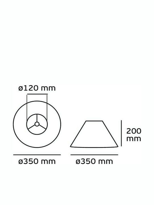 VK Lighting Коничен Абажур Бежов с диаметър 35см