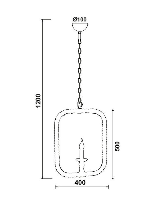 Aca Πολυέλαιος 1xE14 Ø40cm με Σχοινί Μπεζ 563401PRT