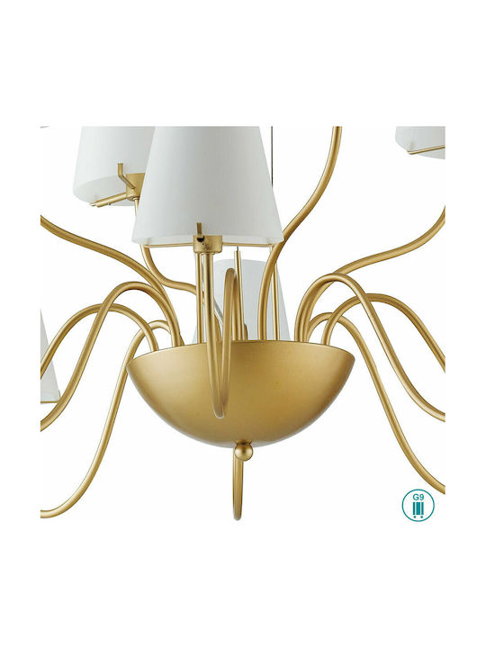 Fan Europe Canto Πολυέλαιος 12xG9 Ø83cm με Καπέλα Χρυσός I-CANTO/12