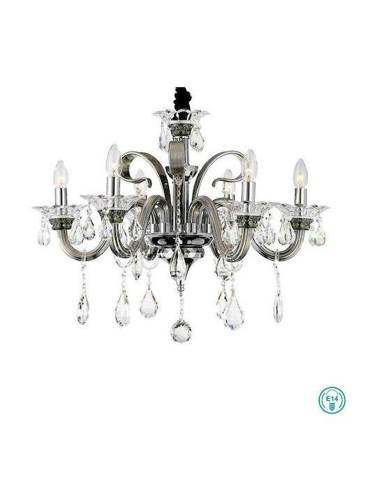 Globo Lighting Chandelier with Candlesticks Transparent Globo Lighting Chandelier with Candlesticks Transparent