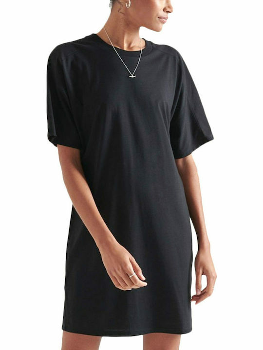 Καλοκαιρινό Mini T-shirt Φόρεμα Μαύρο