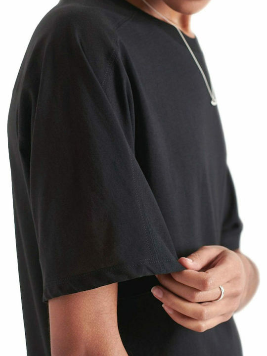 Καλοκαιρινό Mini T-shirt Φόρεμα Μαύρο