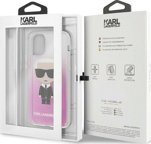 Karl Lagerfeld Iconic Karl Back Cover Σιλικόνης Ροζ (iPhone 11 Pro)