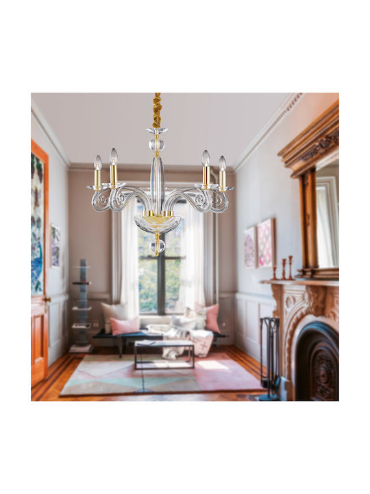 Fan Europe Epoque 5 Chandelier Candlestick 5xE14 Transparent 352291