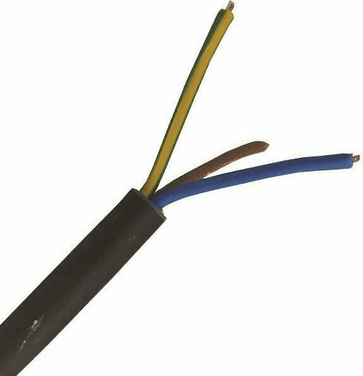 Eurolamp Power Cord with Diameter 3x1.5mm² in Black Color 1m 1pcs
