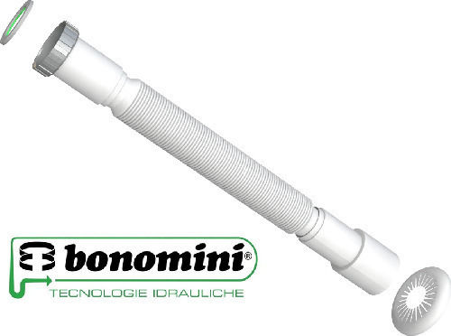 Bonomini Kunststoff Siphon Spülbecken Flexibel mit Ausgang 32mm Weiß