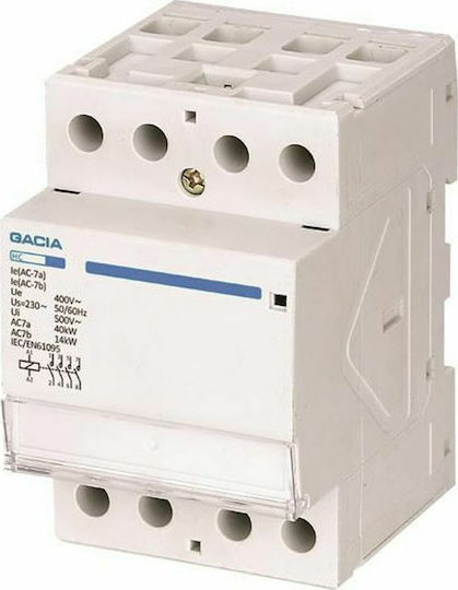 Gacia Phase 4-Pole Power Relay 40A 240V 4Χ40Α 4NO AC 500-37111