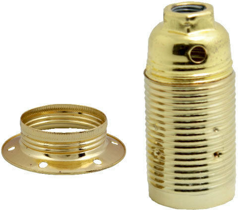 Elvhx Stromstecker mit Steckdosenbuchse E14 in Gold Farbe Set 1Stück EL314917