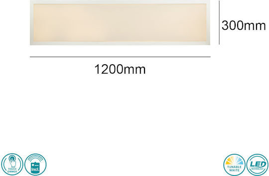 Globo Lighting Rosi Rectangular Recessed LED Panel 40W 120x30cm