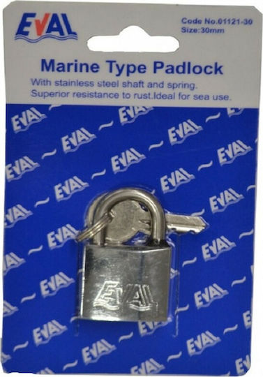 Eval Steel Padlock Brass with Key Naval Type 40mm 1pcs