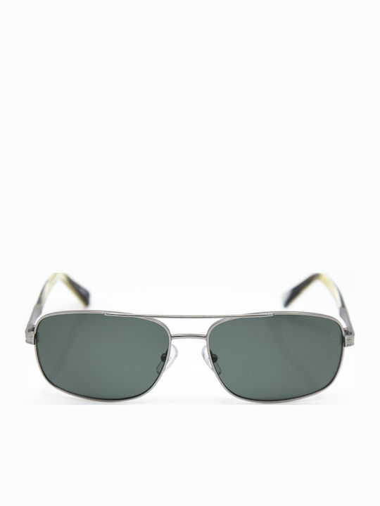 Zegna Men's Sunglasses with Silver Metal Frame and Polarized Lens EZ0012 12R