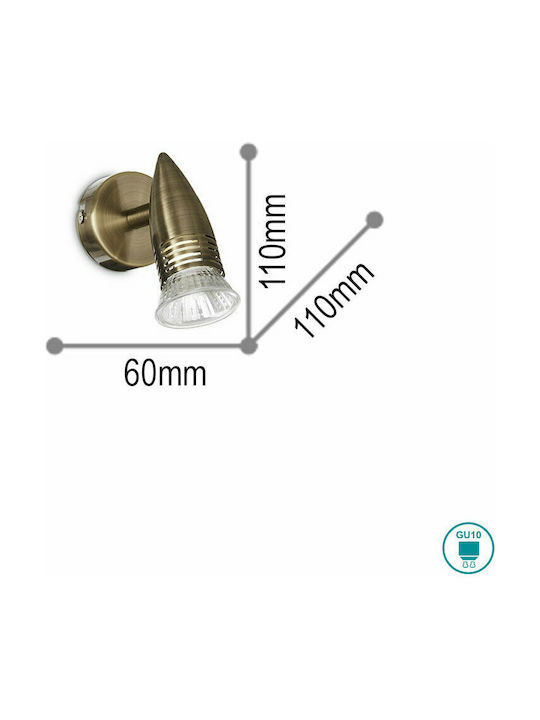 Ideal Lux Alfa Einzel Spot mit Fassung GU10 in Braun Farbe